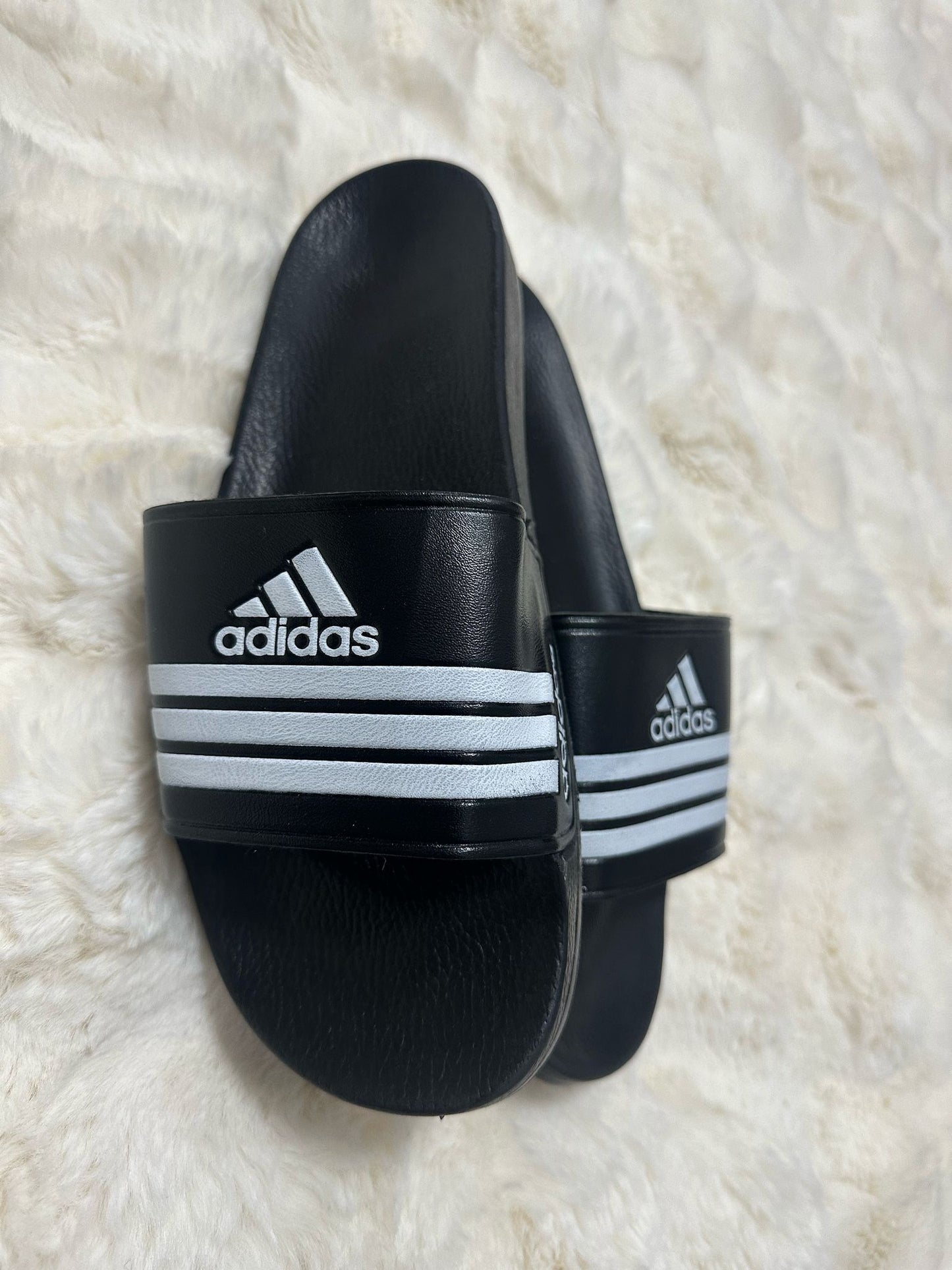 Papuci Barbati AD Negru/Alb