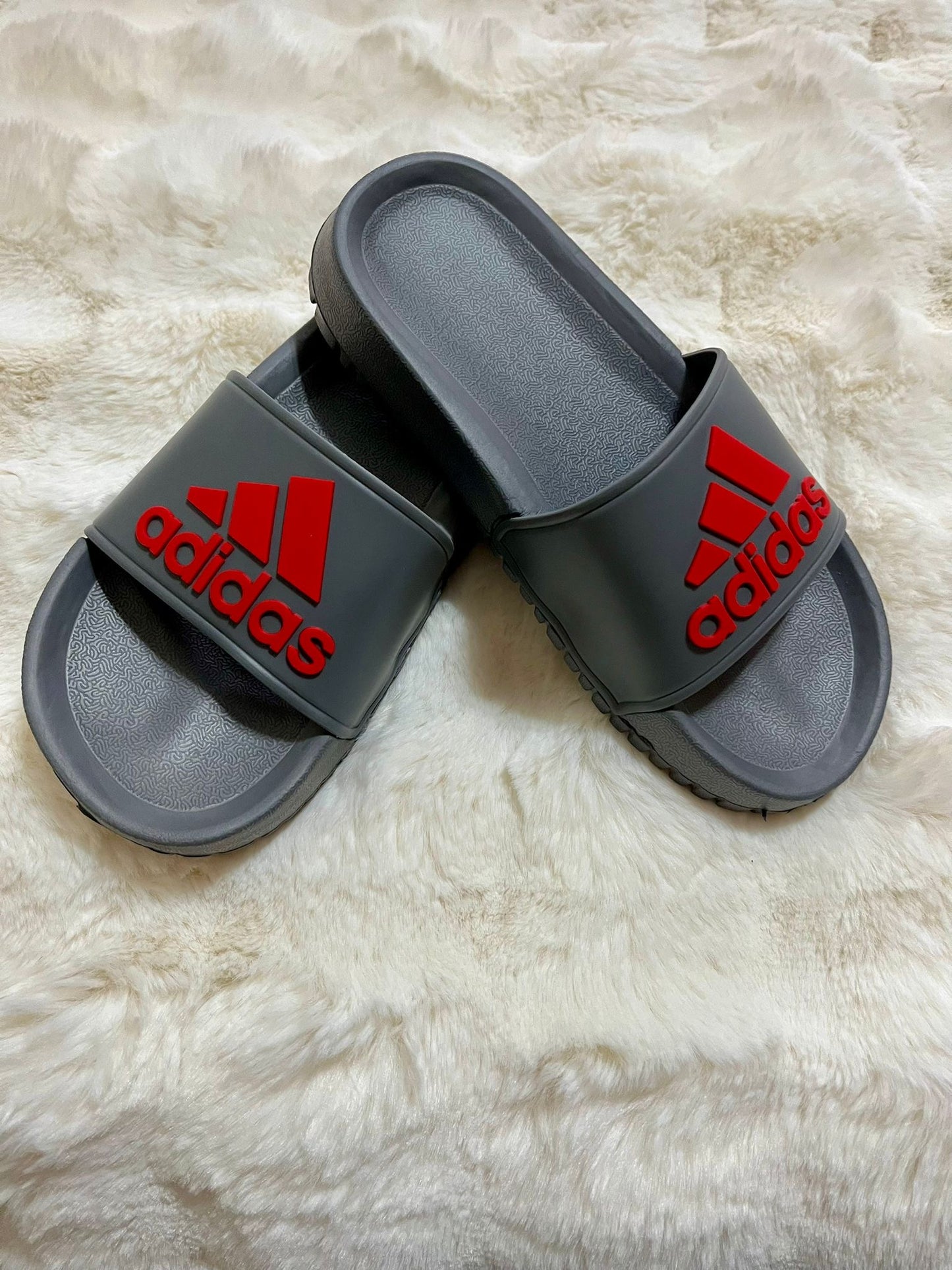 Papuci Barbati Gri/Rosu