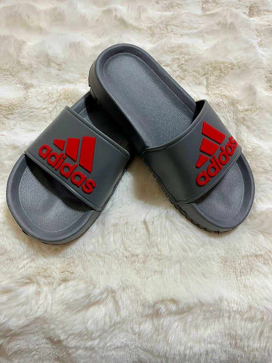 Papuci Dama Ad Gri/Rosu