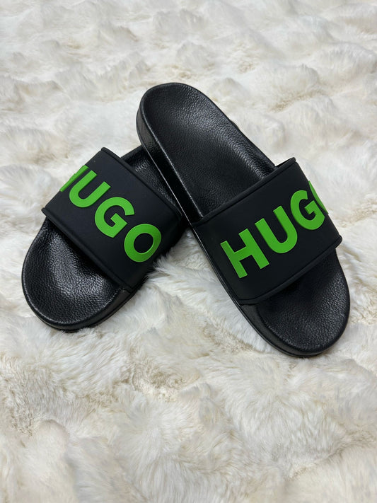 Papuci Barbati Hgo Negru/Verde